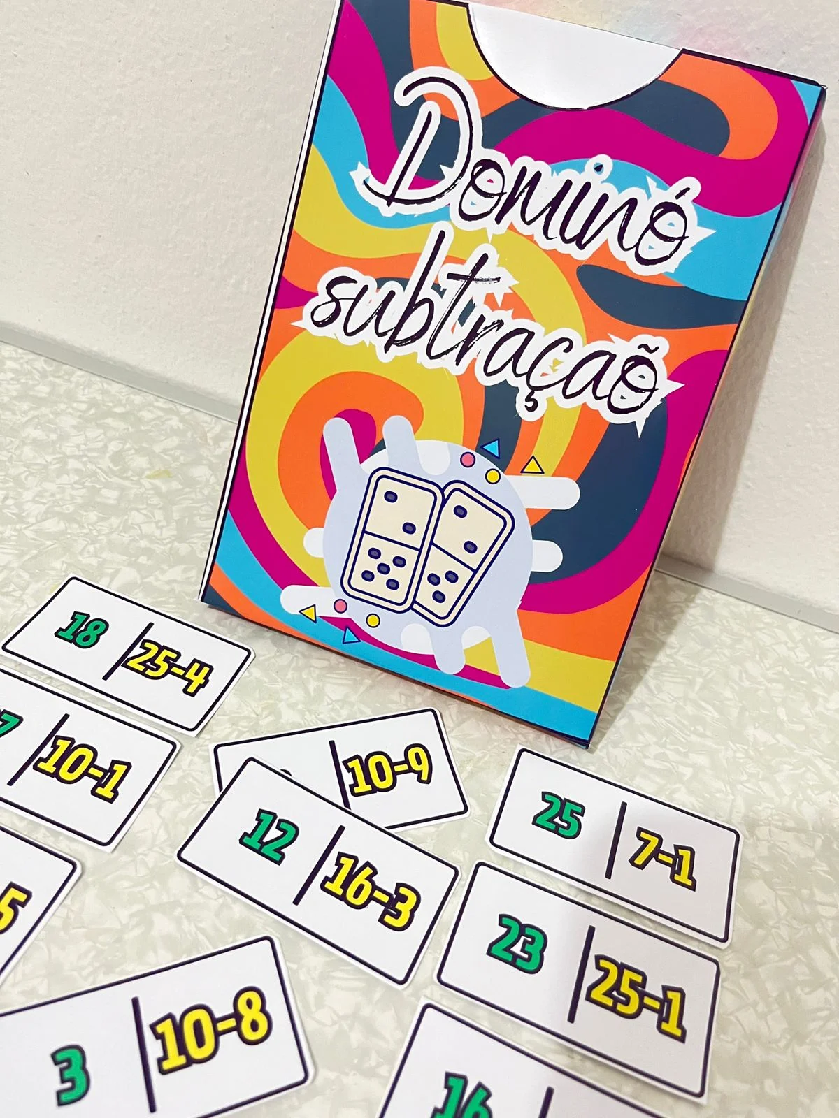 Dominó da Subtração – Jogo Matemático para Aprender Brincando — amostra 3: Jogo pedagógico de subtração para trabalhar…