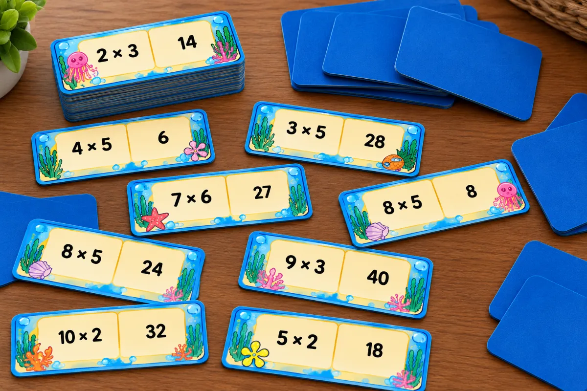 Dominó da tabuada de multiplicação para imprimir – 3º ao 5º ano — Jogos pedagógicos para Ensino Fundamental I (1º–5º):…