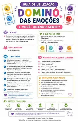 DOMINÓ DAS EMOÇÕES: E VOCÊ, QUANDO SENTE? — amostra 1: Um jogo educativo e interativo que transforma o dominó em uma…