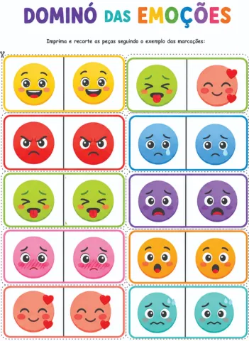 DOMINÓ DAS EMOÇÕES: E VOCÊ, QUANDO SENTE? — amostra 5: Um jogo educativo e interativo que transforma o dominó em uma…