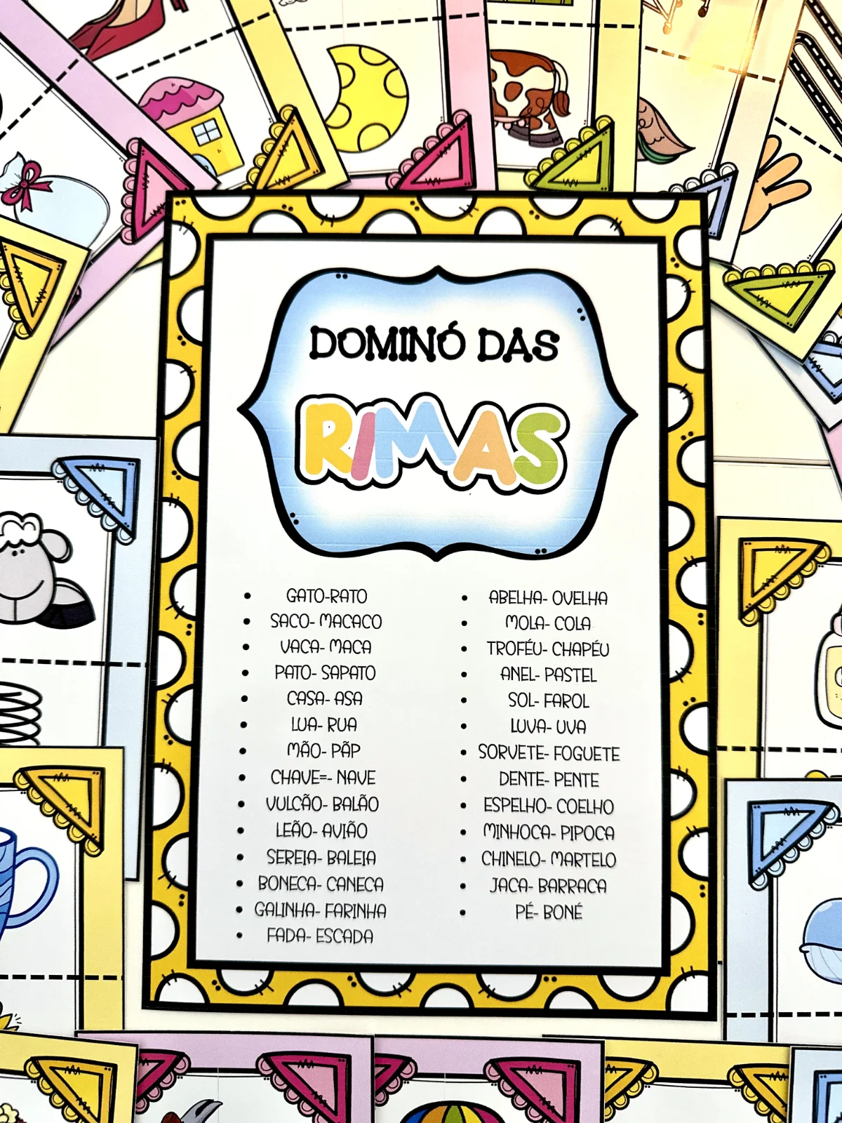 Dominó das Rimas para crianças em fase de alfabetização — amostra 2: Material Dominó das Rimas para trabalhar diversas…