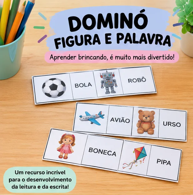 Dominó de Consciência Fonológica: Figura e Palavra PDF — capa do material
