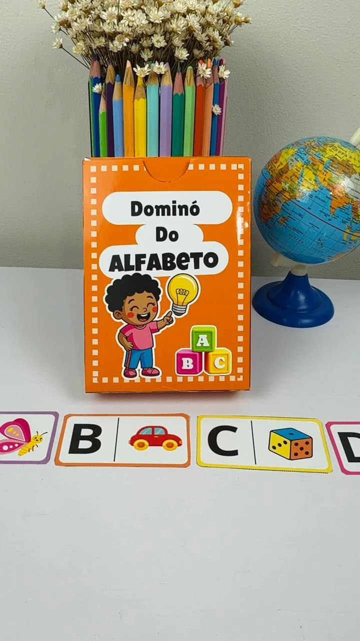 🔤🎲 DOMINÓ DO ALFABETO — APRENDER BRINCANDO FICA MAIS DIVERTIDO! — capa do material