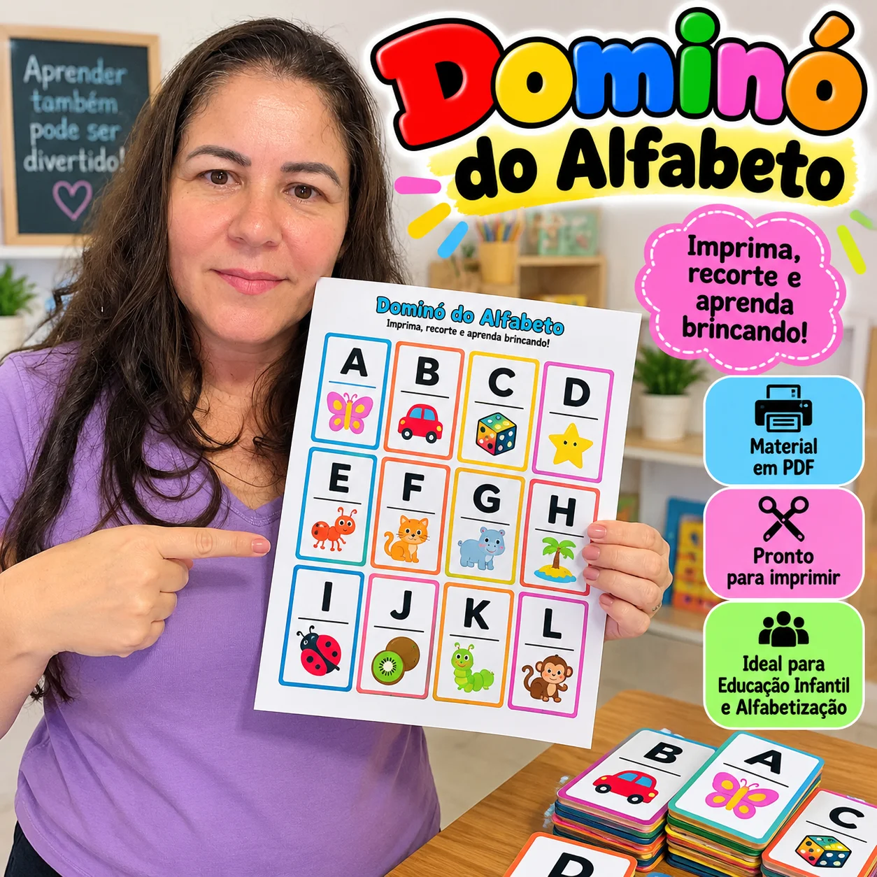 Dominó do Alfabeto em PDF para Imprimir – Jogo de Alfabetização — amostra 1: Dominó do Alfabeto em PDF – Aprenda Brincando! Dominó do Alfabeto em PDF para Imprimir – Jogo de Alfabetização — amostra 1: Dominó do Alfabeto em PDF – Aprenda Brincando!
