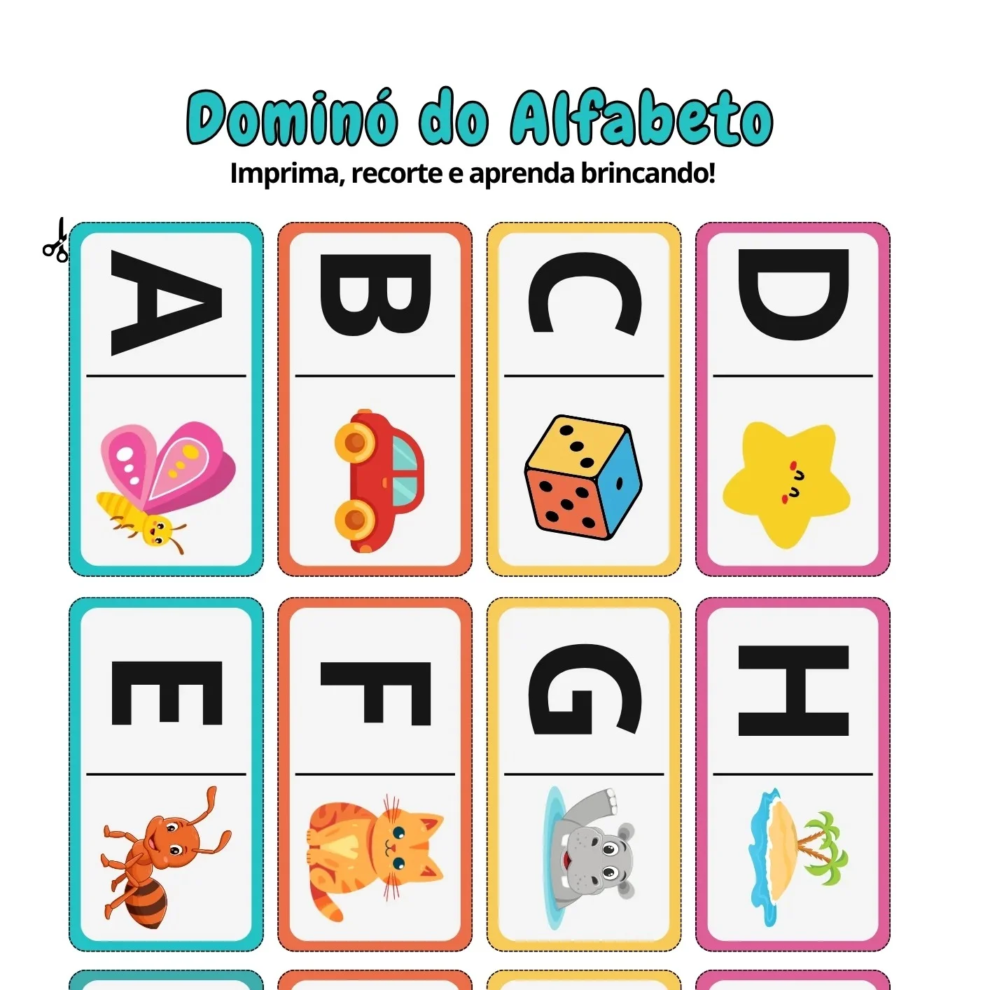 Dominó do Alfabeto em PDF para Imprimir – Jogo de Alfabetização — amostra 3: Como trabalhar o Dominó do Alfabeto? Dominó do Alfabeto em PDF para Imprimir – Jogo de Alfabetização — amostra 3: Como trabalhar o Dominó do Alfabeto?