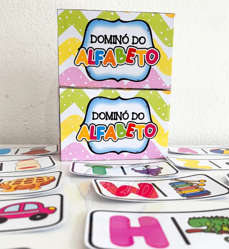 Dominó do Alfabeto Ilustrado em PDF para Alfabetização — amostra 3: Como usar em sala de aula