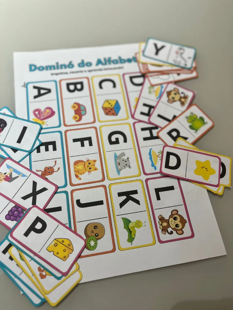Dominó do Alfabeto: Recurso Pedagógico - Alfabetização — amostra 1: Seu aluno ainda não reconhece as letras com facilidade