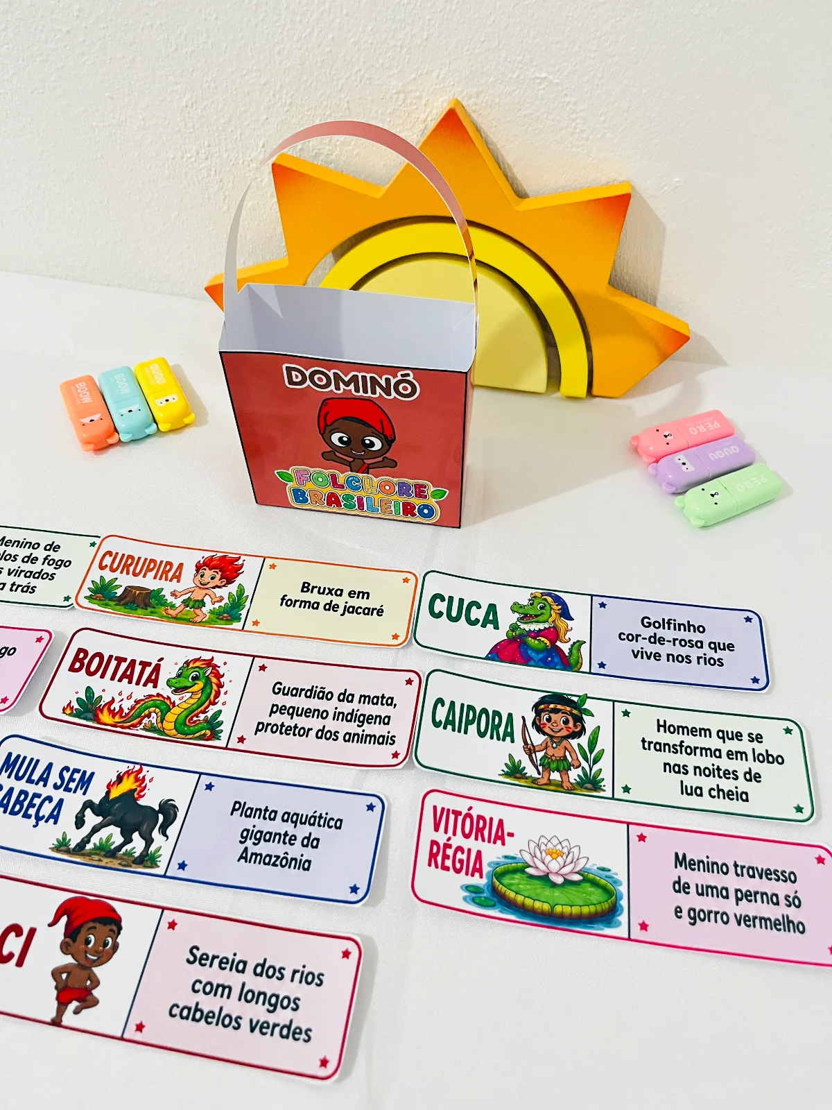 Dominó do Folclore em PDF | Jogo Pedagógico com Lendas Brasileiras para Imprimir — amostra 1: Aprender sobre o Folclore…