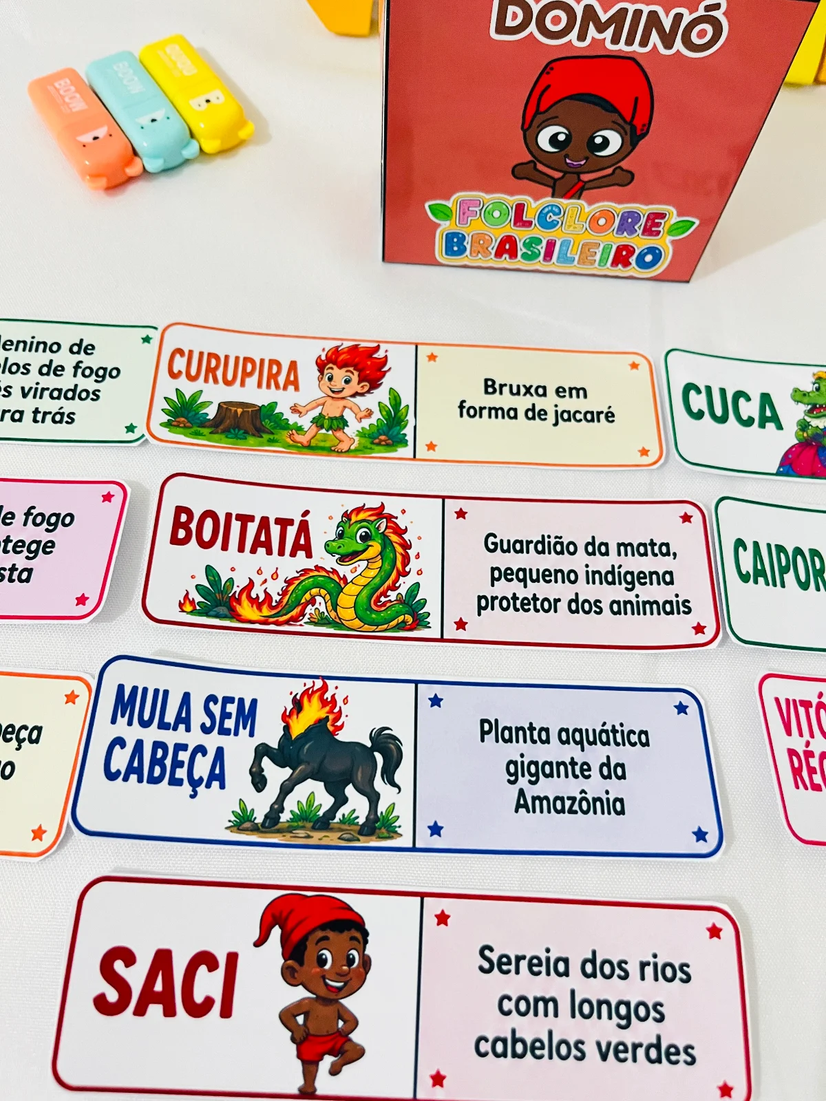 Dominó do Folclore em PDF | Jogo Pedagógico com Lendas Brasileiras para Imprimir — amostra 4: Aprender sobre o Folclore…