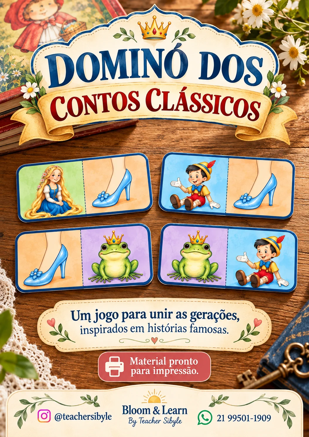 Dominó dos Contos Clássicos | Jogo Infantil para Imprimir — Jogos pedagógicos para Educação Infantil: Um jogo encantador…