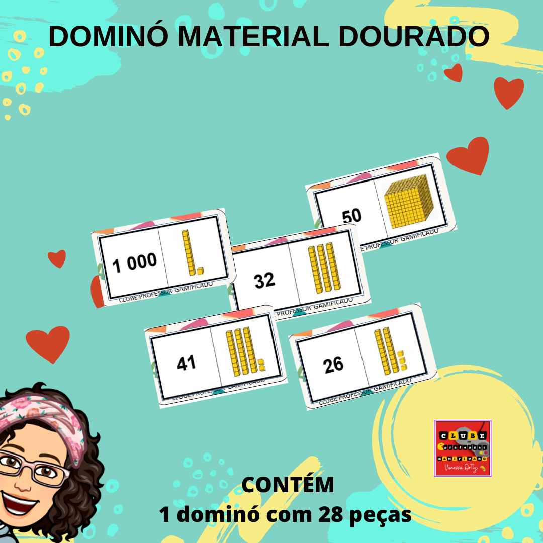 Dominó material dourado – PDF para Imprimir — capa do material