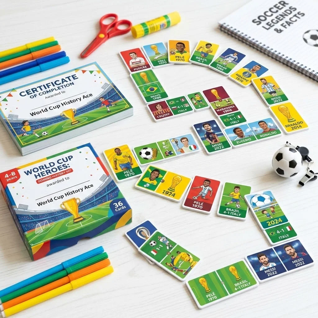 Dominós da Copa do Mundo, Lendas do Futebol & Escape Room — amostra 1: ⚽ KIT COPA DO MUNDO 2026