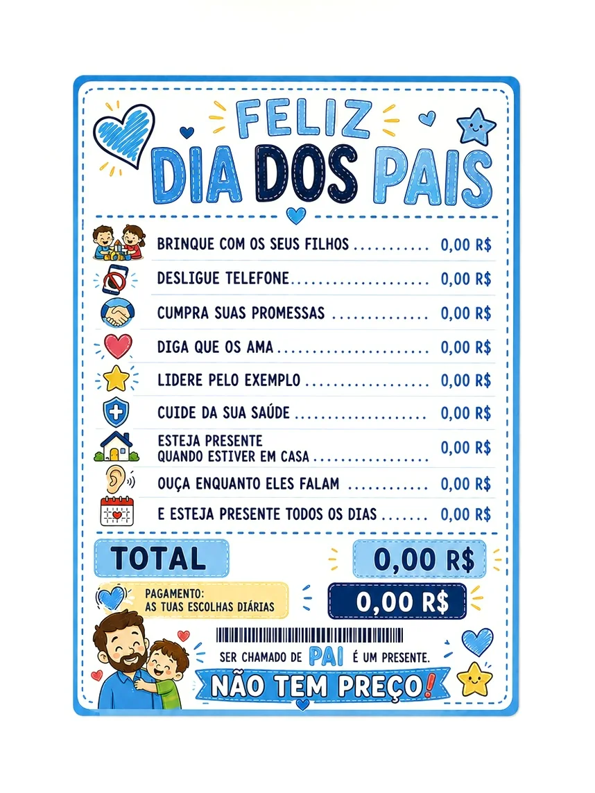 DRIVE DIA DOS PAIS MAIS DE 40 ATIVIDADES E LEMBRANCINHAS — amostra 1: Formato e entrega