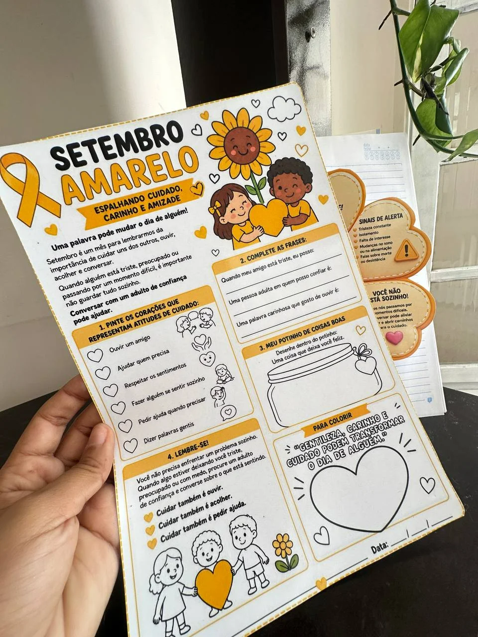 Duo - Atividades Setembro Amarelo – Material Pedagógico — amostra 7: Cuidar desde cedo também é uma forma de prevenção