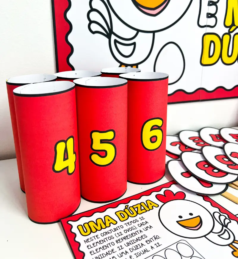 Dúzia e Meia Dúzia: Kit de Matemática em PDF para Imprimir — amostra 1: Dúzia e meia dúzia com apoio visual e contagem