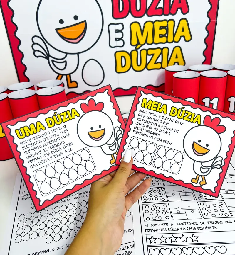 Dúzia e Meia Dúzia: Kit de Matemática em PDF para Imprimir — amostra 5: Trabalhe dúzia e meia dúzia com apoio visual,…