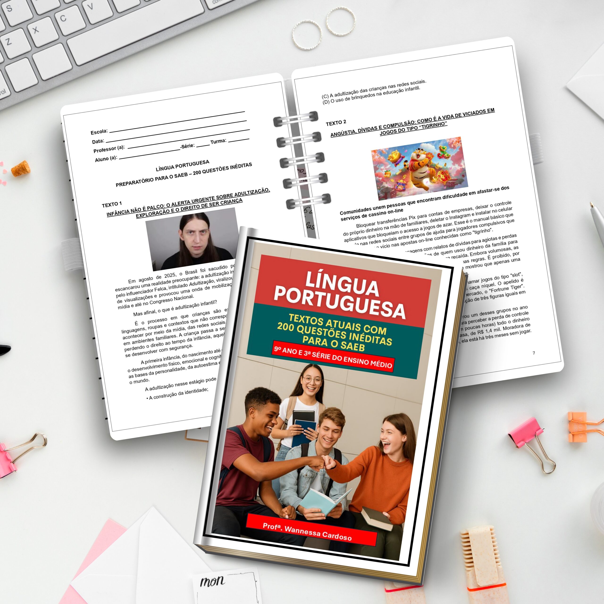 EBOOK 200 QUESTÕES LÍNGUA PORTUGUESA SAEB: Simulados e Questões Inéditas para 9º Ano e 3º Ano EM — Português para…