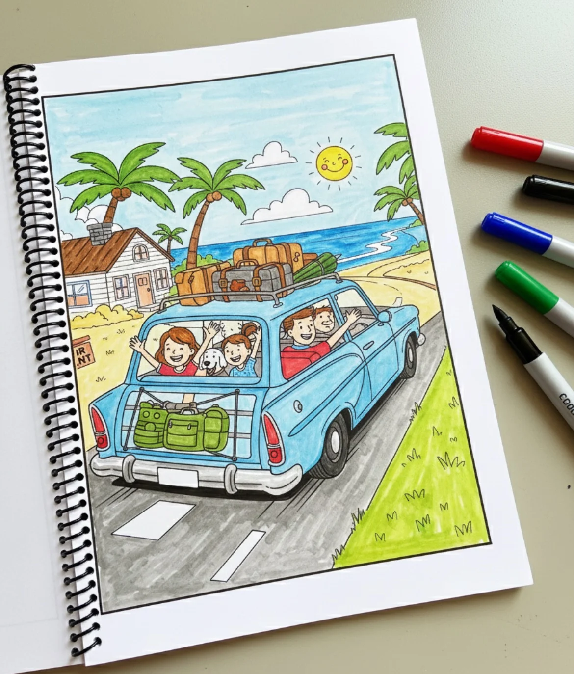 Ebook com 100 desenhos para colorir — amostra 5: Ebook 100 Desenhos para Colorir nas Férias
