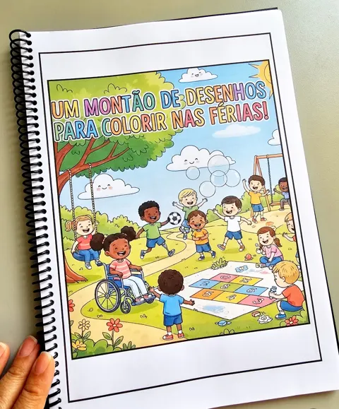 Ebook com 100 desenhos para colorir — capa do material