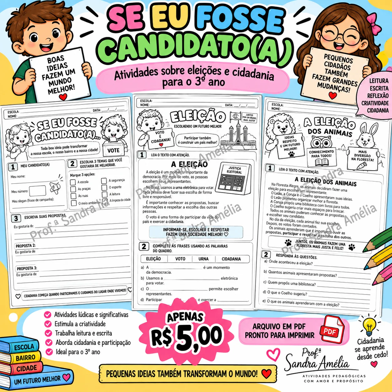 Eleições - 3° ano – Atividades para Imprimir — capa do material