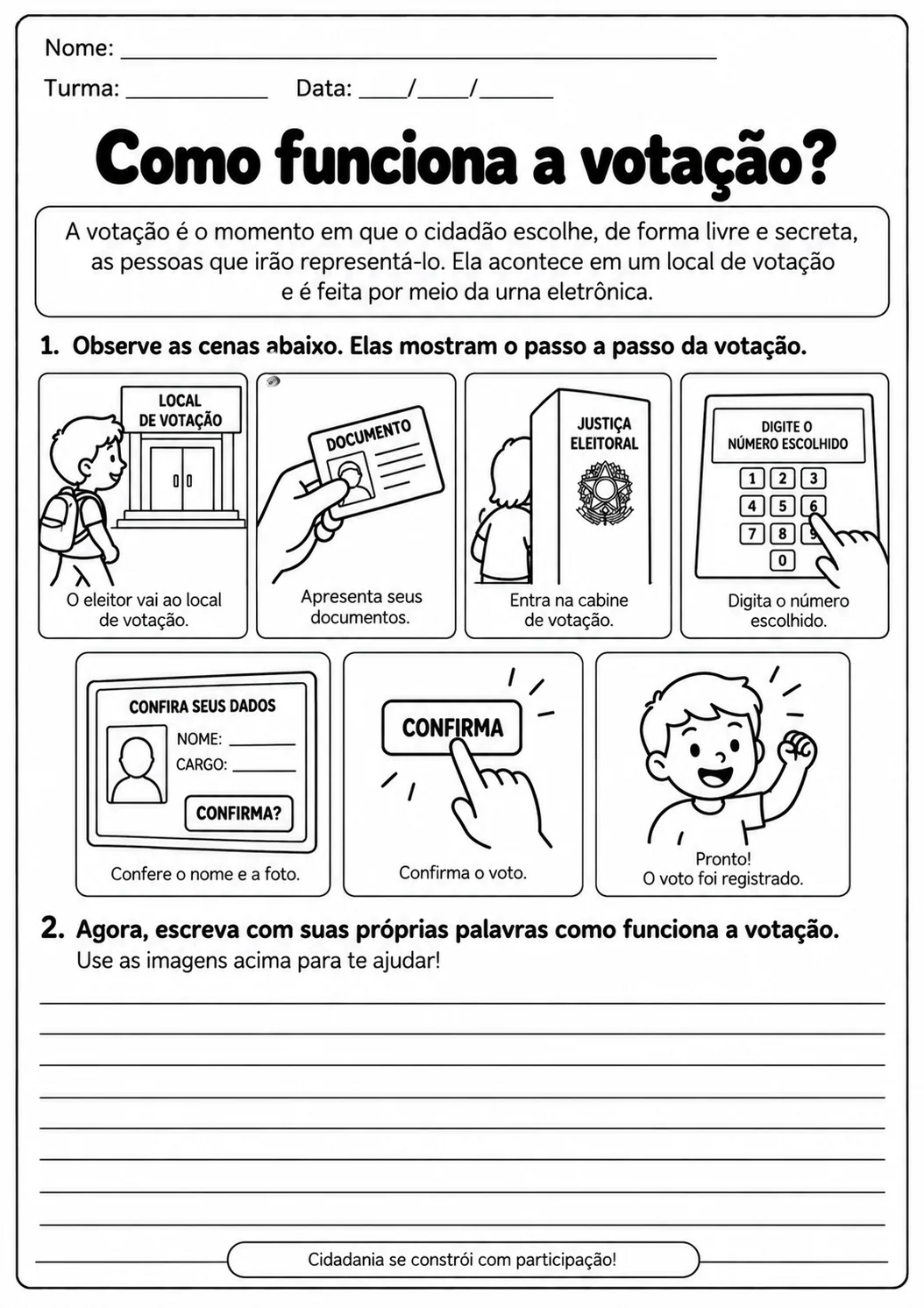 Eleições e Cidadania: atividades pedagógicas sobre as eleições! — amostra 6: Um material lúdico e educativo para ensinar às…