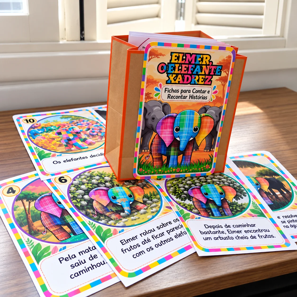 Elmer, o Elefante - kit luva e fichas para conto e reconto de historia — amostra 2: Transforme a contação de histórias em… Elmer, o Elefante - kit luva e fichas para conto e reconto de historia — amostra 2: Transforme a contação de histórias em…