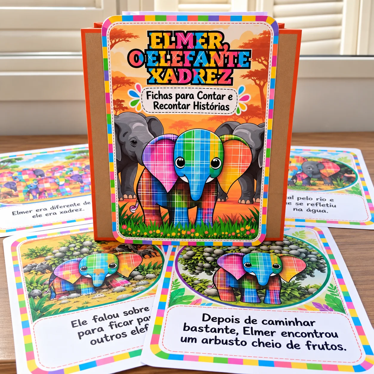 Elmer, o Elefante - kit luva e fichas para conto e reconto de historia — amostra 3: 📦 O kit inclui: luva de história… Elmer, o Elefante - kit luva e fichas para conto e reconto de historia — amostra 3: 📦 O kit inclui: luva de história…
