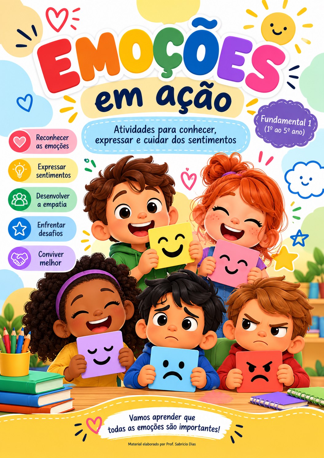 Emoções em Ação: 5 Atividades sobre Emoções + Certificado — capa do material