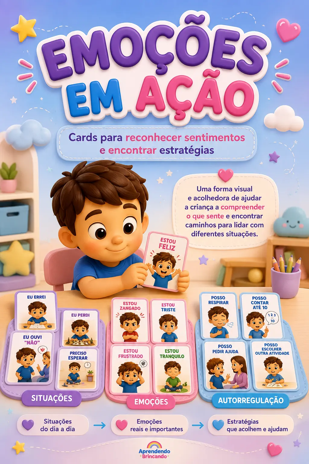 EMOÇÕES EM AÇÃO — Cards para reconhecer sentimentos e se regular — amostra 1: Emoções em Ação é um recurso pedagógico em…