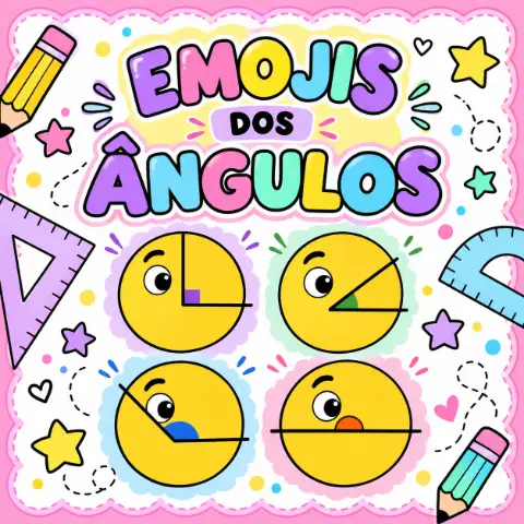 EMOJIS DOS ÂNGULOS – Matemática , 3º, 4º e 5º Ano — amostra 3: Ensine ângulos agudos, retos, obtusos e rasos com emojis