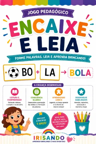 ENCAIXE E LEIA — Jogo Pedagógico de Sílabas e Palavras — capa do material