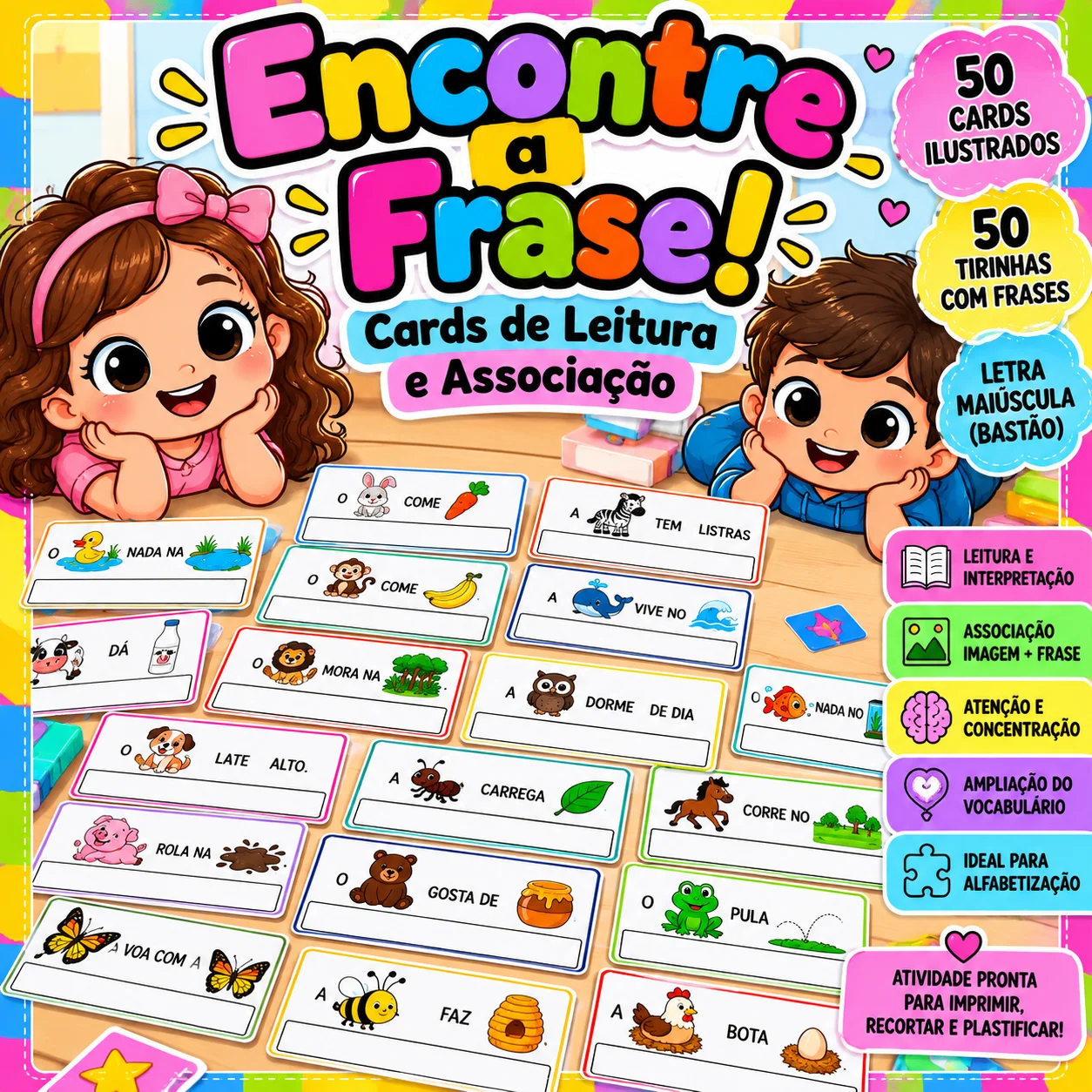 Encontre a Frase – Atividade de Leitura e Alfabetização — capa do material