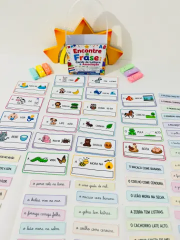 Encontre a Frase em PDF | Cards de Leitura e Alfabetização — amostra 2: 📦 Conteúdo do Material