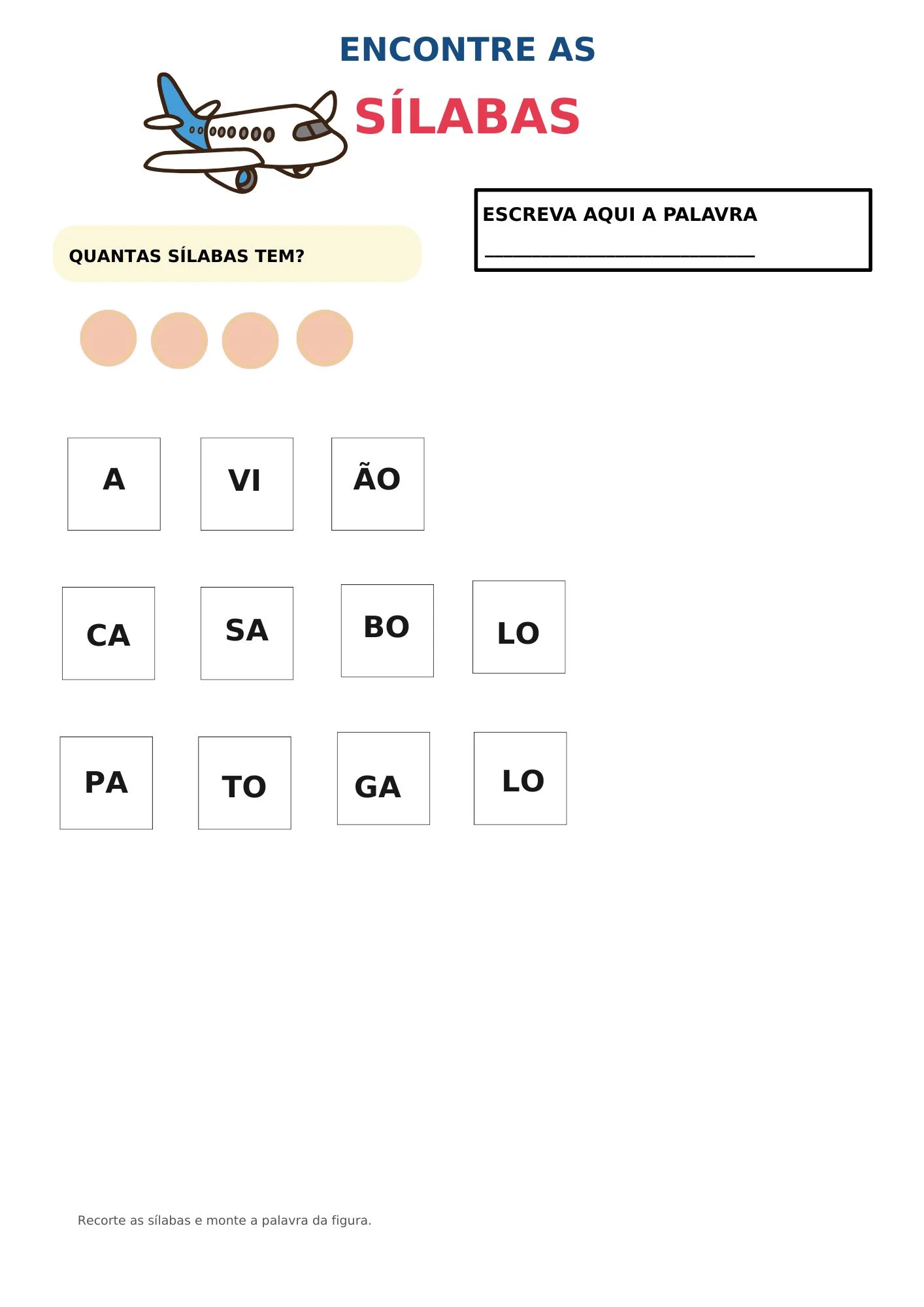Encontre a Sílaba: Atividade de Alfabetização Lúdica para Imprimir — amostra 3: Kit de alfabetização "Encontre as Sílabas"…