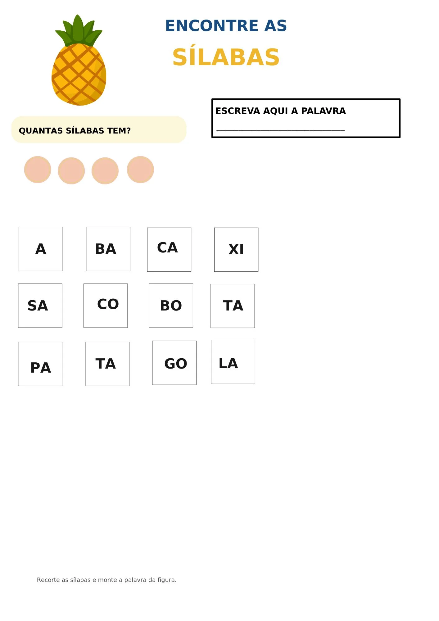Encontre a Sílaba: Atividade de Alfabetização Lúdica para Imprimir — amostra 4: Kit de alfabetização "Encontre as Sílabas"…