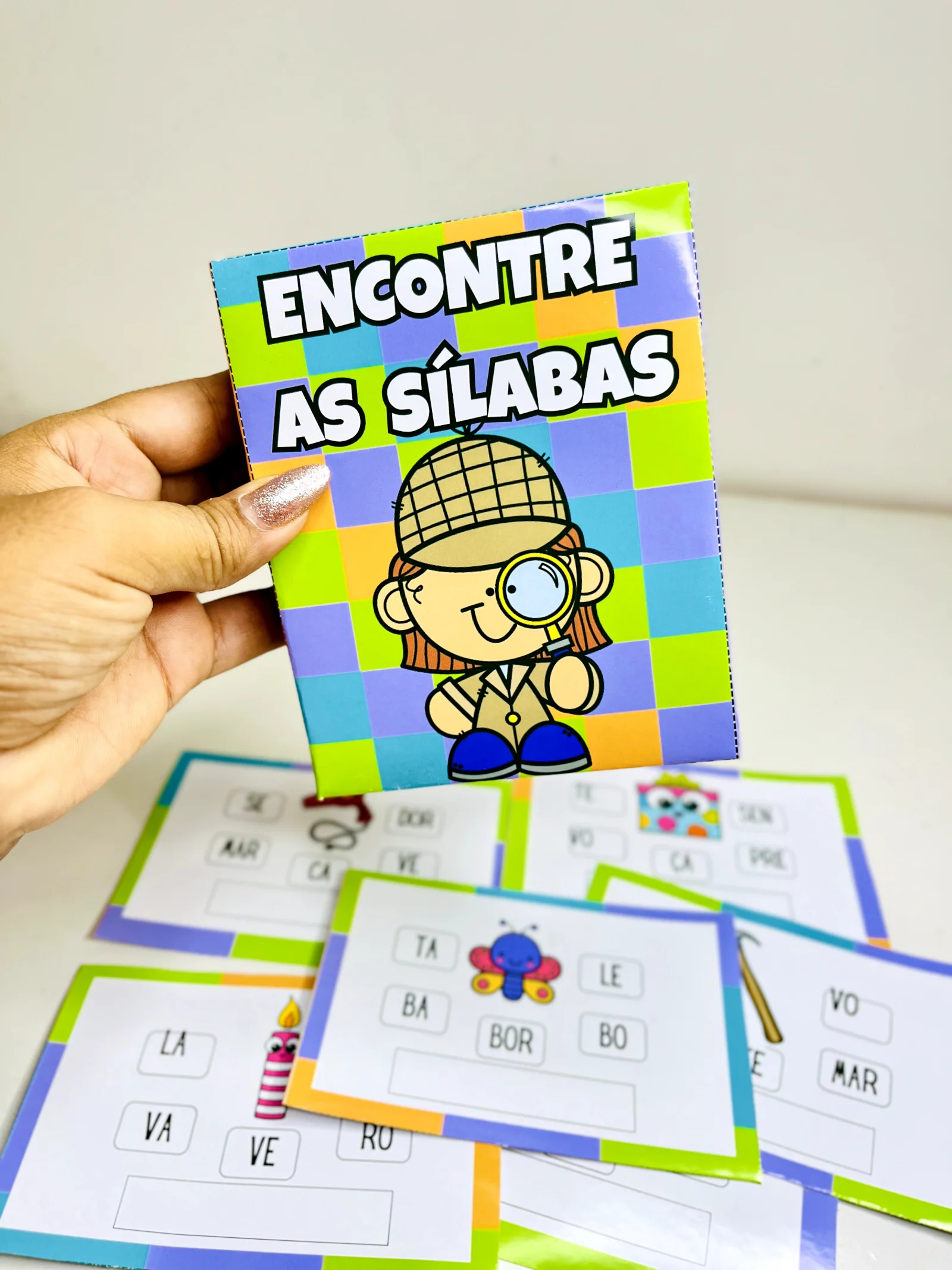 Encontre as Sílabas: Atividade de Alfabetização — amostra 3: Atividade Encontre as Sílabas com desafios envolvendo letra…
