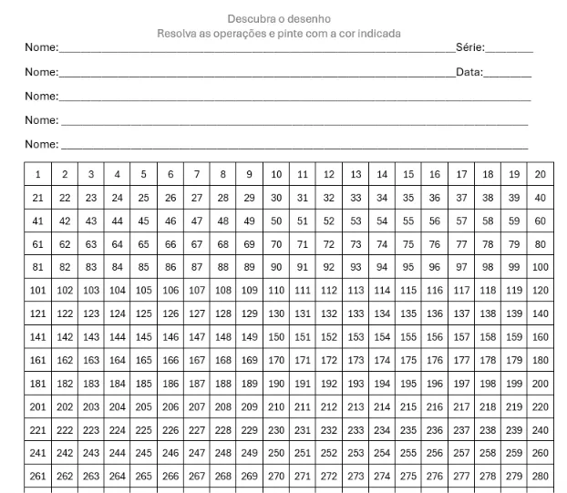 Encontre o desenho 9 ano — amostra 1: atividade de matemática para o 9 ano encontrar o desenho oculto