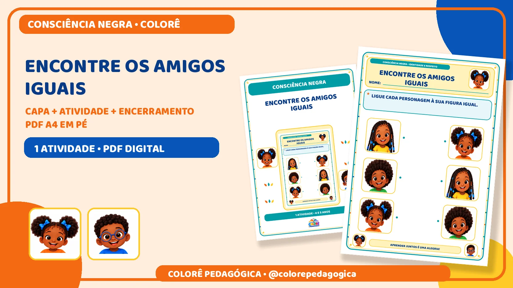 Encontre os amigos iguais | Consciência Negra — capa do material