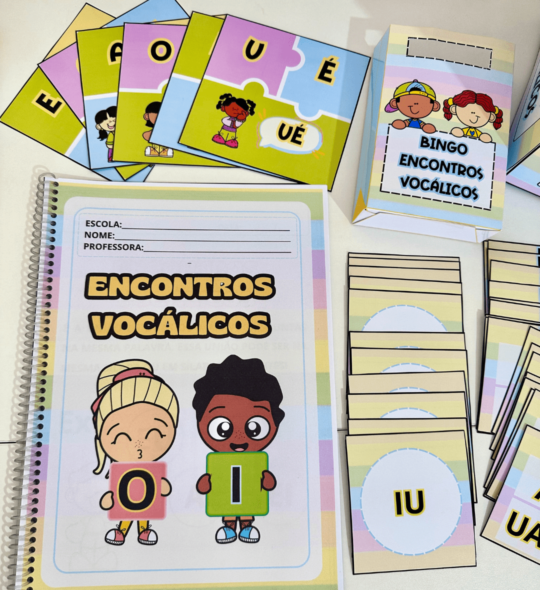 Encontros vocálicos: kit em PDF com bingo e atividades — amostra 4: Para quem é indicado e quais objetivos apoia