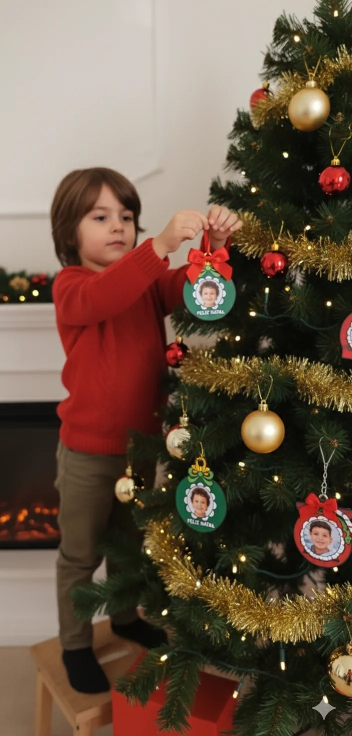 Enfeite de árvore ou chaveiro lembrancinha de Natal — amostra 2: *Chaveiro ou Enfeite de Natal Personalizado* – Vermelho e…
