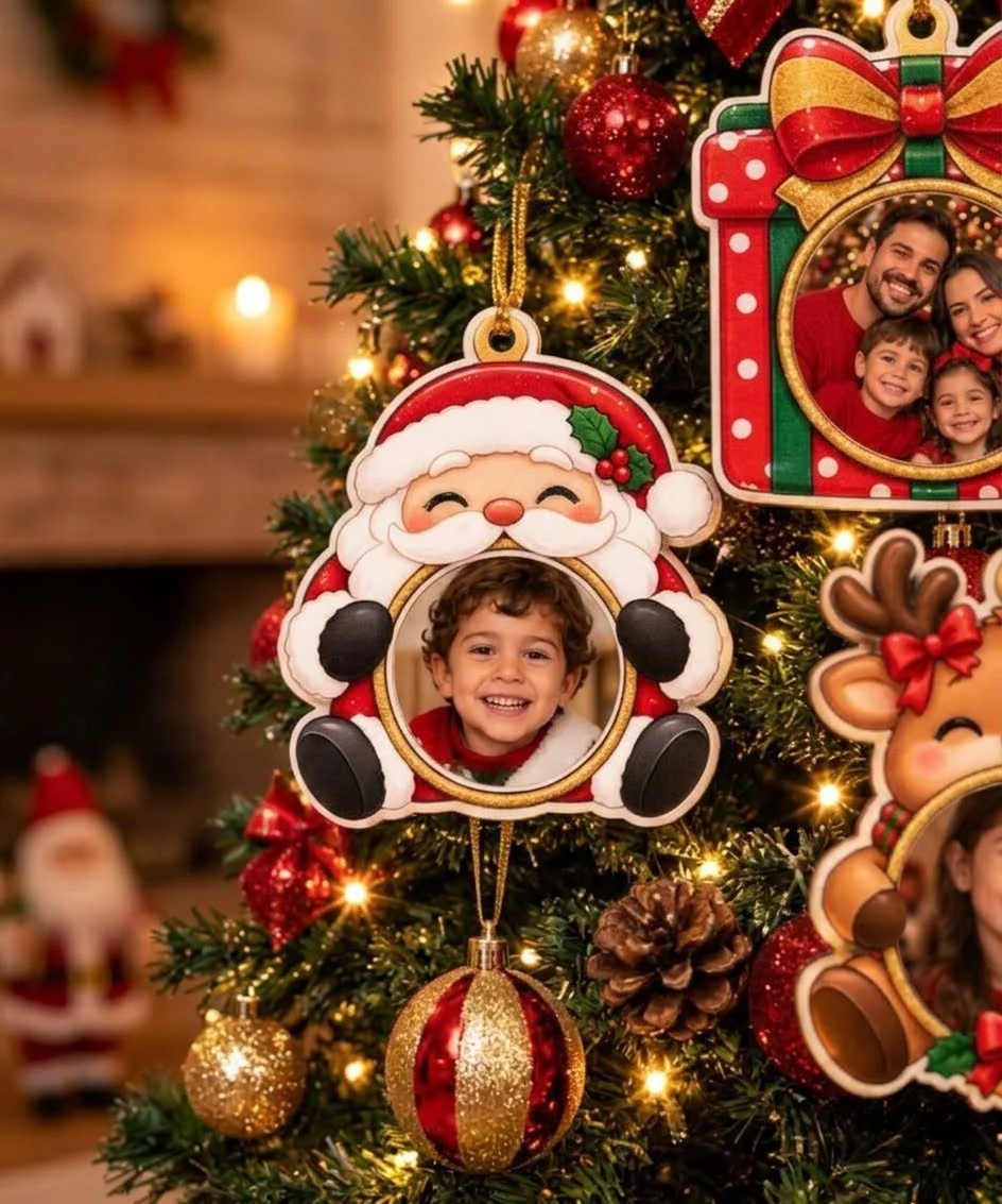 ENFEITES NATALINOS PORTA-FOTO / Decoração — amostra 2: 🎄 Uma decoração que guarda uma memória para sempre