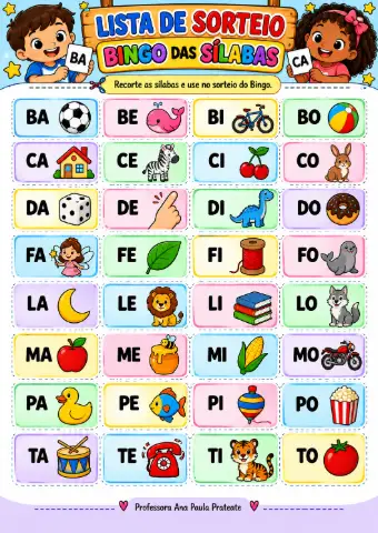 ENSINO FUNDAMENTAL 1º E 2º ANO BINGO DAS SÍLABAS — amostra 1: O Bingo das Sílabas é um jogo educativo e lúdico criado para… ENSINO FUNDAMENTAL 1º E 2º ANO BINGO DAS SÍLABAS — amostra 1: O Bingo das Sílabas é um jogo educativo e lúdico criado para…