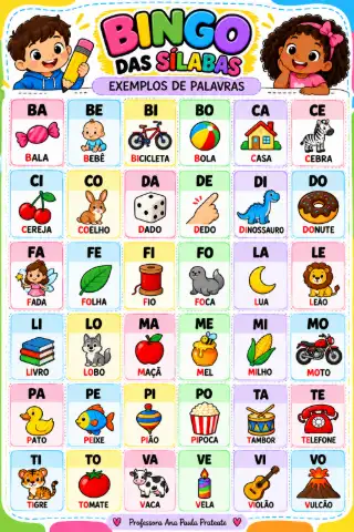 ENSINO FUNDAMENTAL 1º E 2º ANO BINGO DAS SÍLABAS — amostra 3: O Bingo das Sílabas é um jogo educativo e lúdico criado para… ENSINO FUNDAMENTAL 1º E 2º ANO BINGO DAS SÍLABAS — amostra 3: O Bingo das Sílabas é um jogo educativo e lúdico criado para…