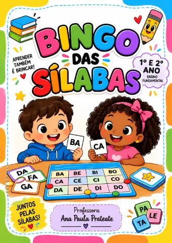 ENSINO FUNDAMENTAL 1º E 2º ANO BINGO DAS SÍLABAS — capa do material