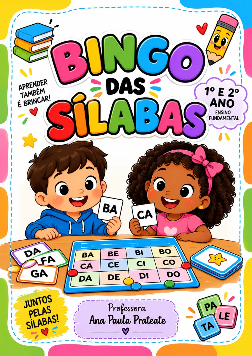 ENSINO FUNDAMENTAL 1º E 2º ANO BINGO DAS SÍLABAS — Atividades para 1º ano: O Bingo das Sílabas é um jogo educativo e lúdico…