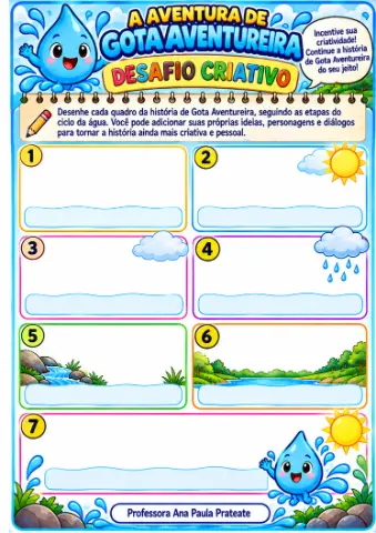 Ensino fundamental Ciclo da água história em quadrinhos — amostra 2: O que vem no material