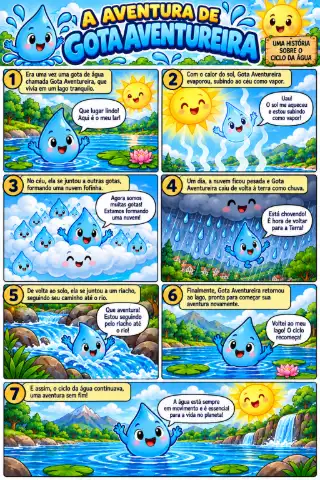 Ensino fundamental Ciclo da água história em quadrinhos — Atividades para 5º ano: O ciclo da água, é o movimento contínuo…