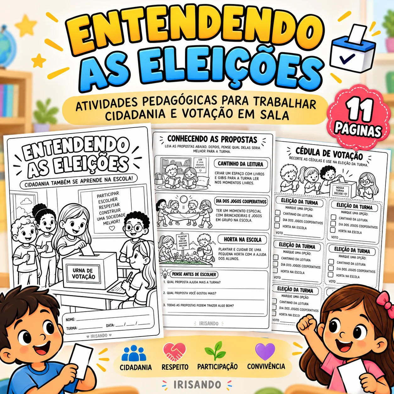 Entendendo as Eleições – Atividades Pedagógicas - 3° a 5° ano — capa do material