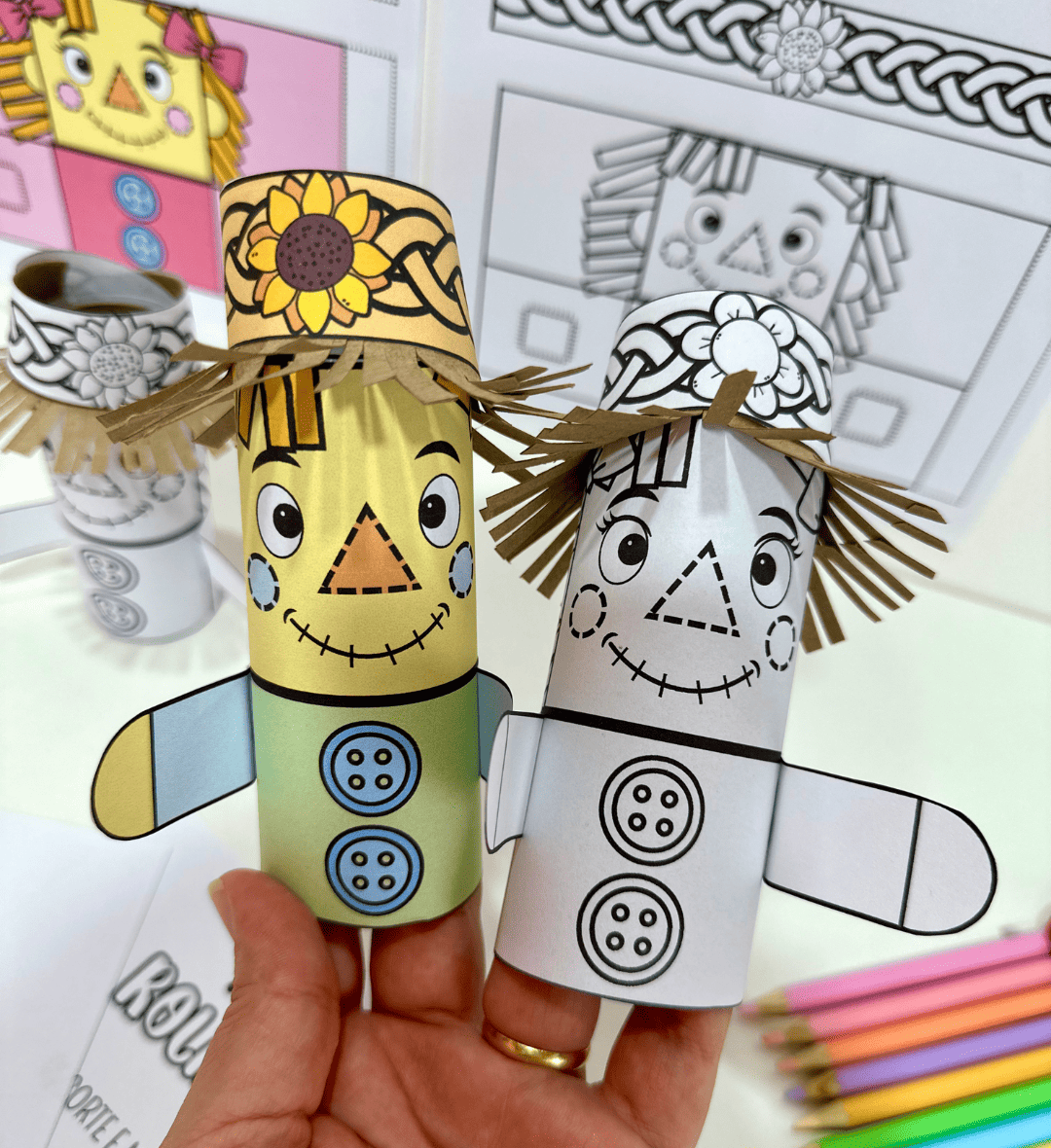 Espantalho de Festa Junina: Atividade com Rolinho em PDF — amostra 1: Espantalho de Festa Junina com rolinho de papel…