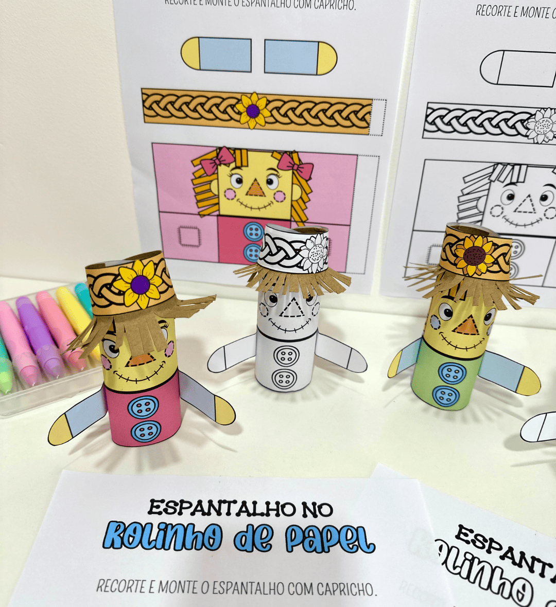Espantalho de Festa Junina: Atividade com Rolinho em PDF — amostra 3: Como usar em sala de aula
